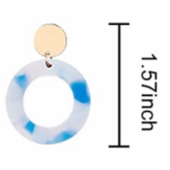 Acrylic Mini Hoop Dangling Post Back Earrings - Picture 5 of 7